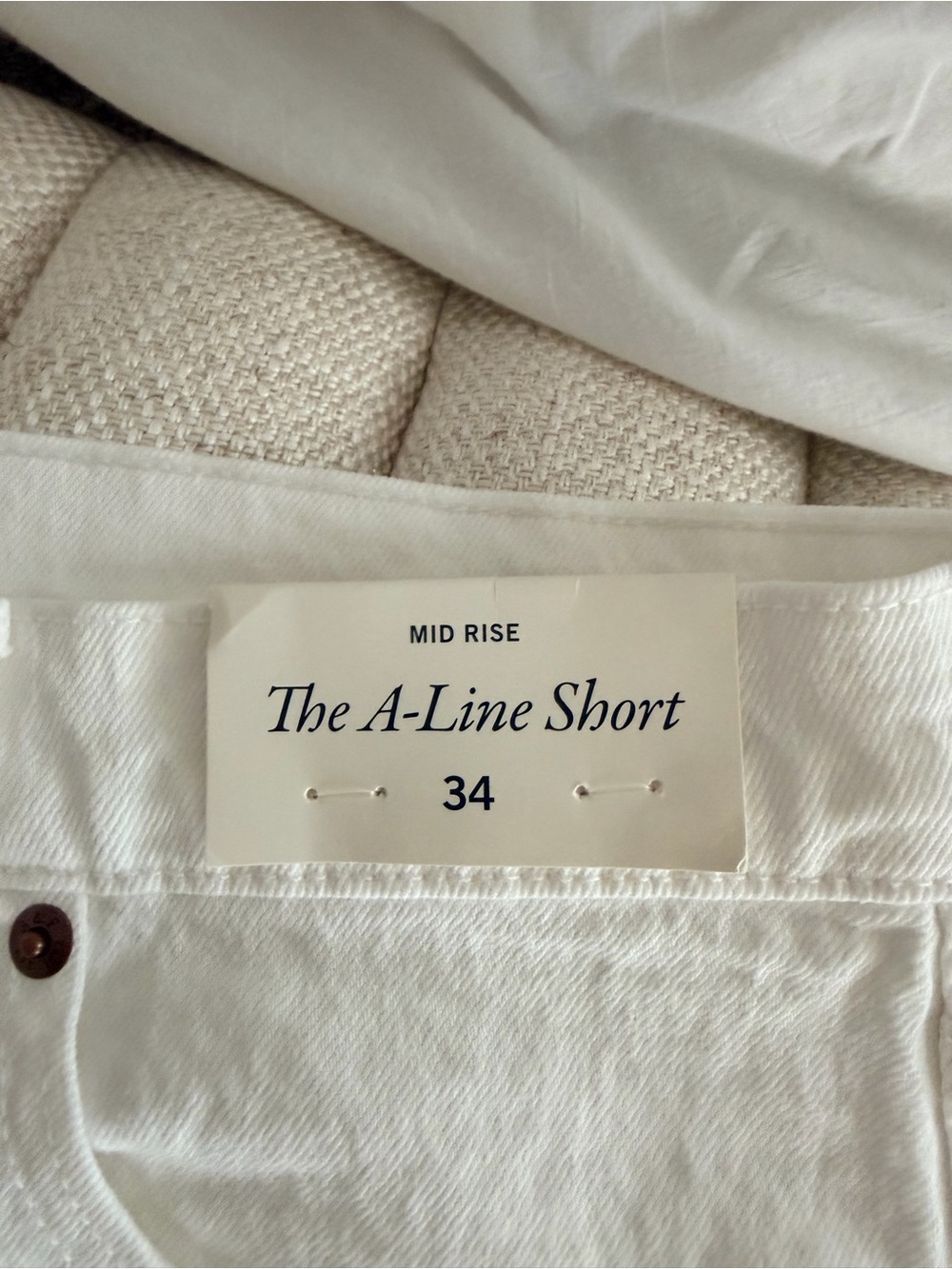 Abercrombie A-line White Women's Denim Shorts - Picture 3 of 4